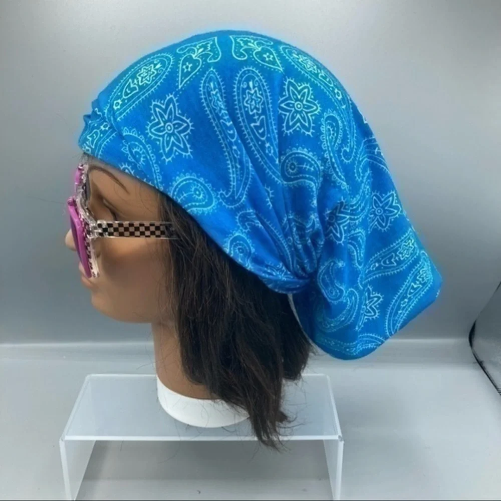 💋 Blue bandanna hair scarf wrap NWOT